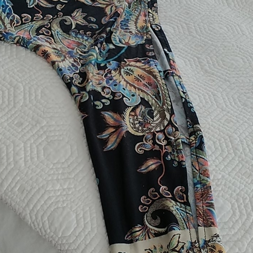 Gloria Vanderbilt, Black Paisley Top, Sz S - Picture 4 of 11